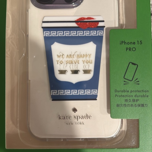 NWT! Kate Spade Coffee Break Case - iPhone 15 Pro - Picture 3 of 5